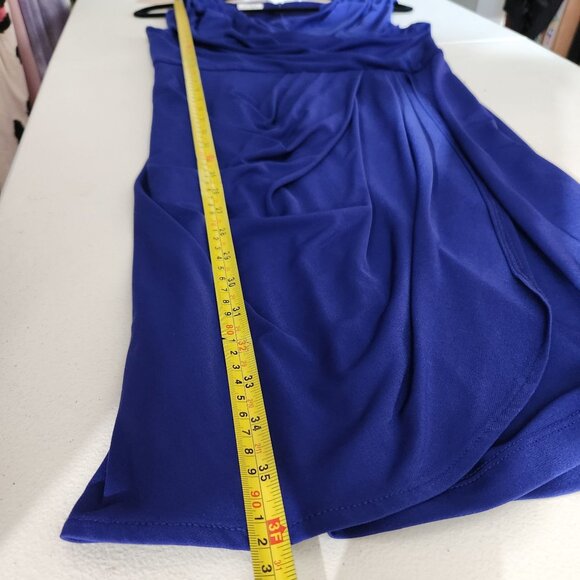 Suzi Chin For Maggy Dress Womens Size 6 Draped Royal Blue Sleeveless Formal - Picture 6 of 12